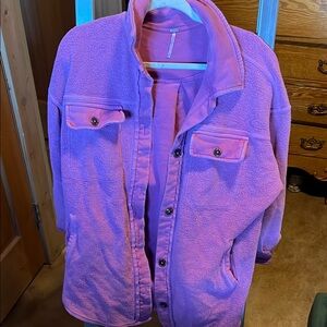 Pink Free People Ruby Button Down
